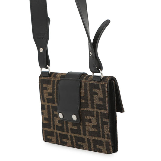 FENDI Mars Pio Baguette Bag Brown7M0295A9ZLF0L3T Canvas Leather