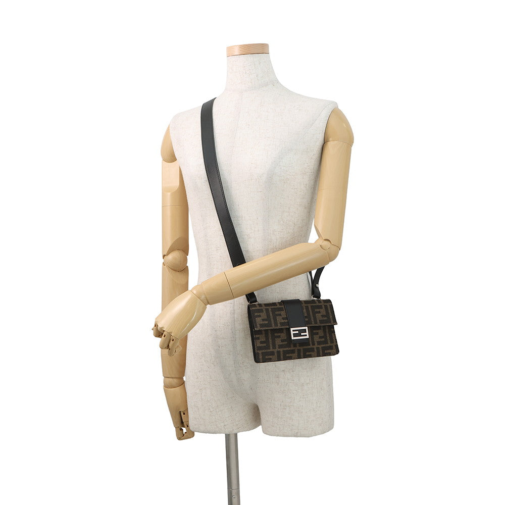 FENDI Mars Pio Baguette Bag Brown7M0295A9ZLF0L3T Canvas Leather