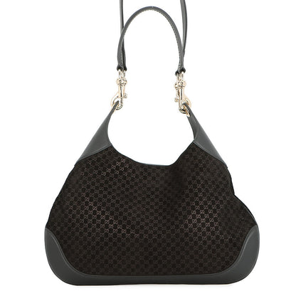 GUCCI GUCCI B Shoulder Bag Black834981 Micro GG Suede Leather