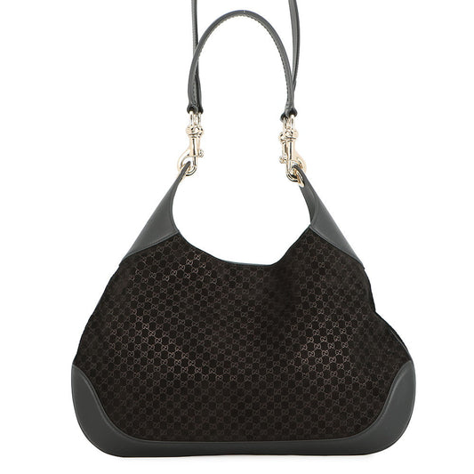 GUCCI GUCCI B Shoulder Bag Black834981 Micro GG Suede Leather