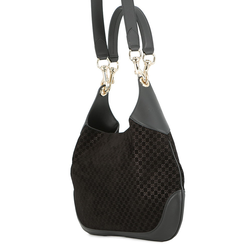 GUCCI GUCCI B Shoulder Bag Black834981 Micro GG Suede Leather