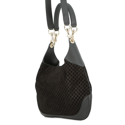 GUCCI GUCCI B Shoulder Bag Black834981 Micro GG Suede Leather