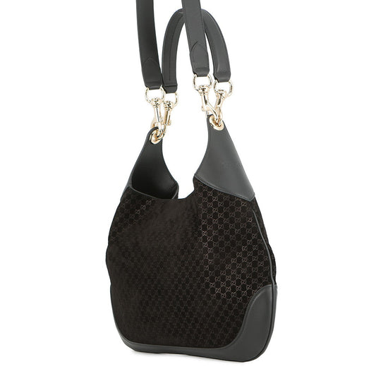 GUCCI GUCCI B Shoulder Bag Black834981 Micro GG Suede Leather
