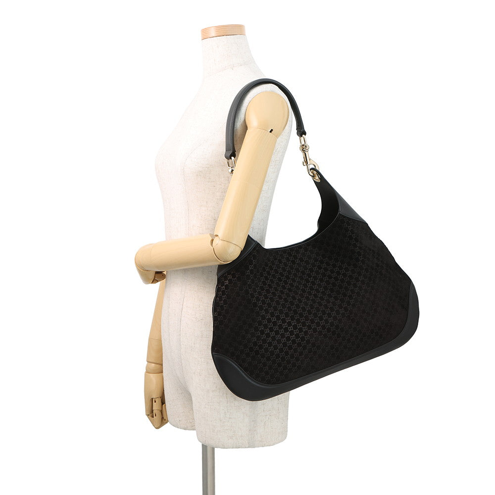 GUCCI GUCCI B Shoulder Bag Black834981 Micro GG Suede Leather