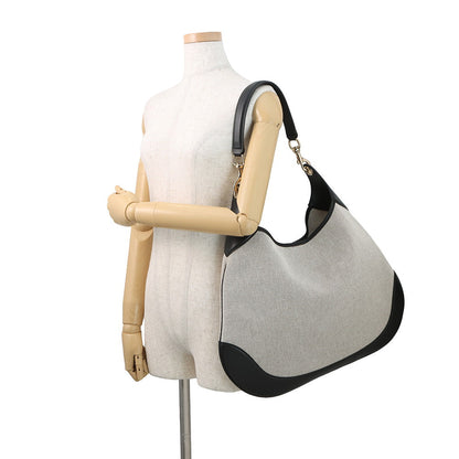 GUCCI GUCCI B One Shoulder Bag Beige/Black815924 Canvas Leather Size Medium