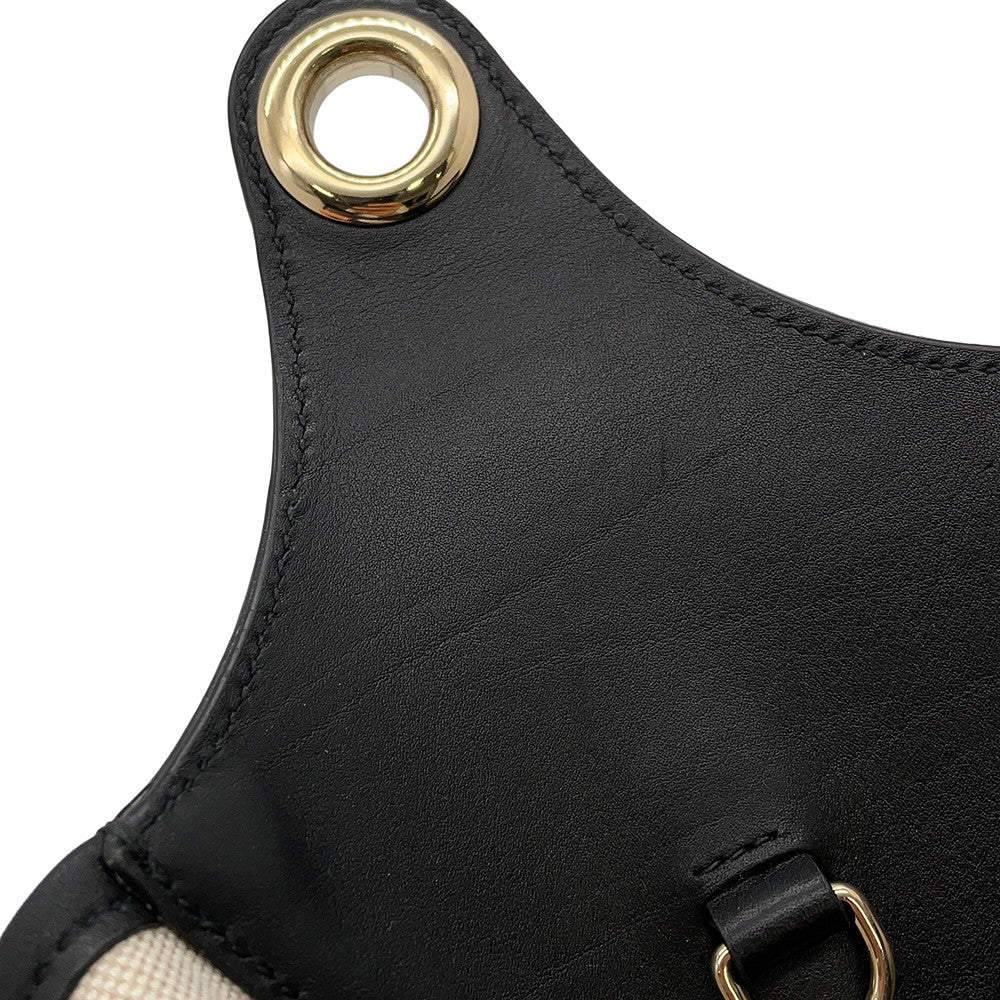 GUCCI GUCCI B One Shoulder Bag Beige/Black815924 Canvas Leather Size Medium