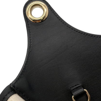 GUCCI GUCCI B One Shoulder Bag Beige/Black815924 Canvas Leather Size Medium