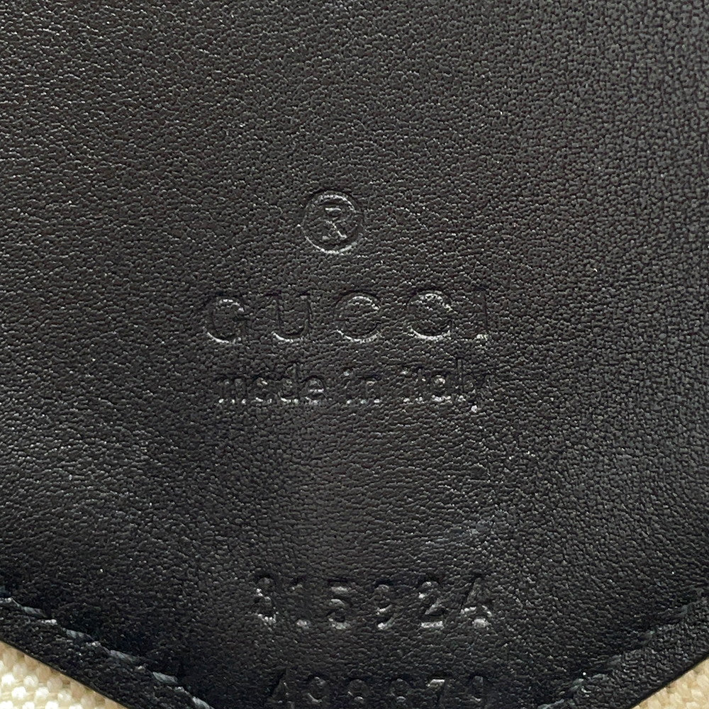 GUCCI GUCCI B One Shoulder Bag Beige/Black815924 Canvas Leather Size Medium