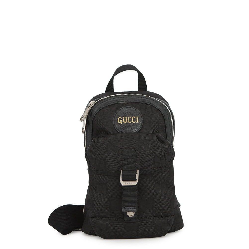 GUCCI GGNylon Off the Grid Sling Backpack Black658631 GGNylon Leather