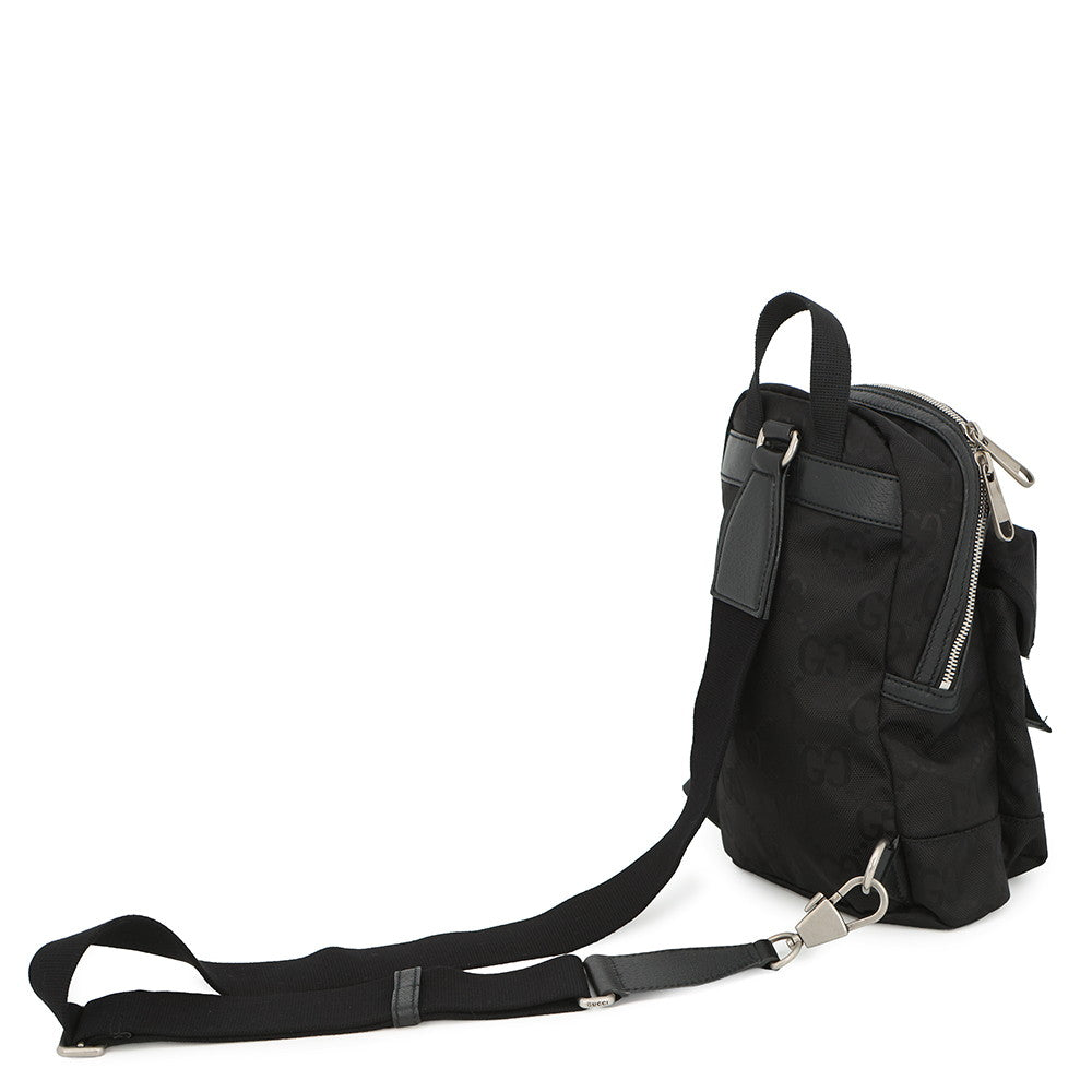 GUCCI GGNylon Off the Grid Sling Backpack Black658631 GGNylon Leather