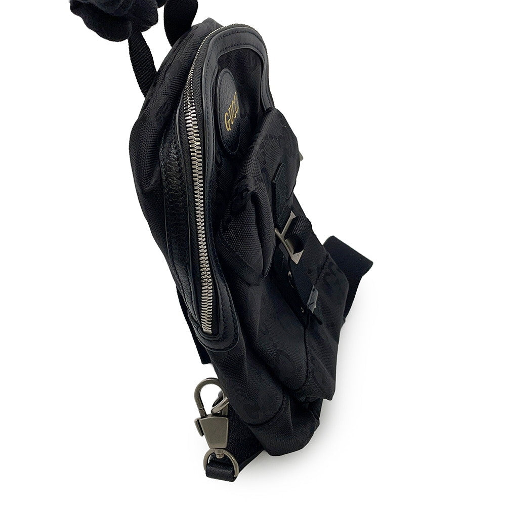 GUCCI GGNylon Off the Grid Sling Backpack Black658631 GGNylon Leather