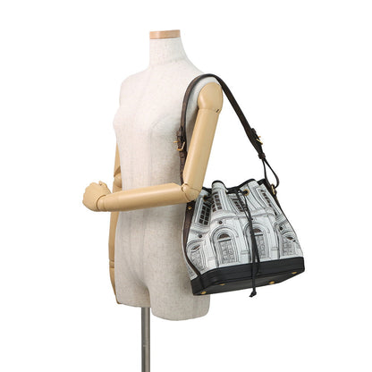 LOUIS VUITTON Noe White/BlackM59105 Calf Leather Atelier Fornasetti Size MM
