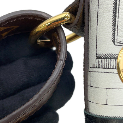 LOUIS VUITTON Noe White/BlackM59105 Calf Leather Atelier Fornasetti Size MM