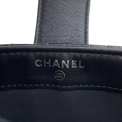 CHANEL 2.55 Phone Case Chain Pochette Lucky Bag Charm BlackA80446 Calf Leather Rhinestone Size Mini