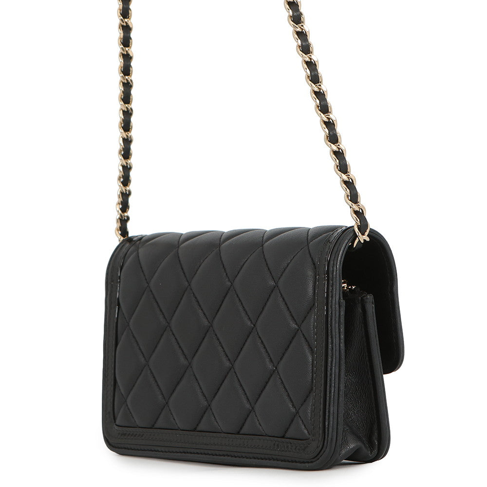 CHANEL Phone holder BlackAP3559 Lambskin Patent Leather