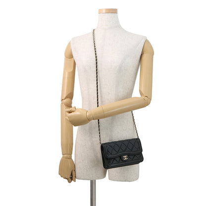CHANEL Phone holder BlackAP3559 Lambskin Patent Leather