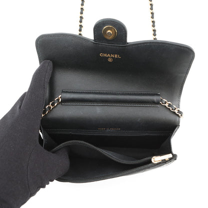 CHANEL Phone holder BlackAP3559 Lambskin Patent Leather