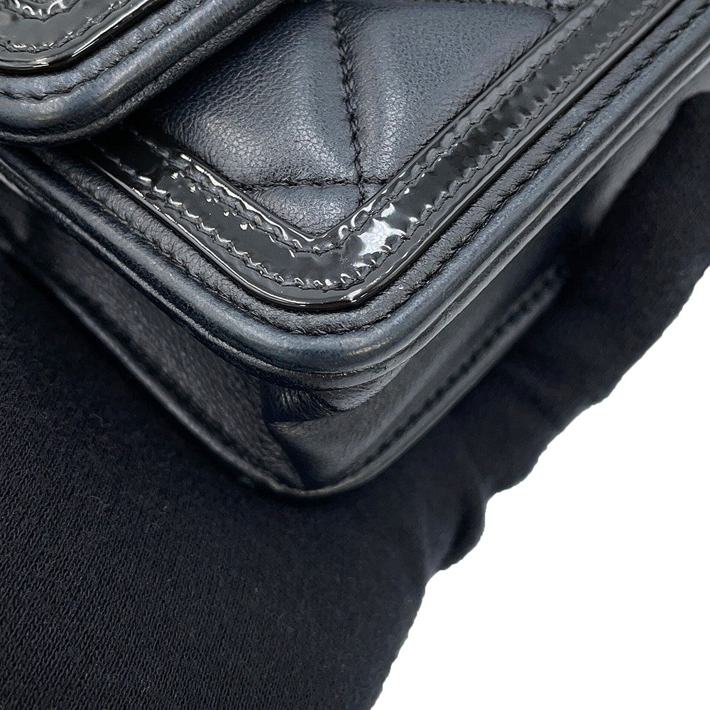 CHANEL Phone holder BlackAP3559 Lambskin Patent Leather