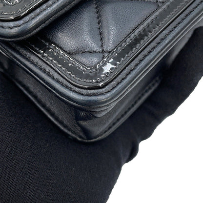 CHANEL Phone holder BlackAP3559 Lambskin Patent Leather