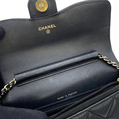 CHANEL Phone holder BlackAP3559 Lambskin Patent Leather