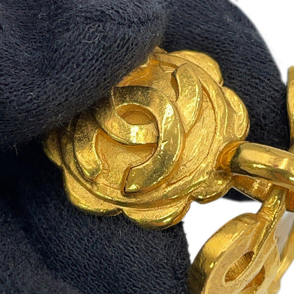 CHANEL Vintage CC Logo Earrings Gold Metal