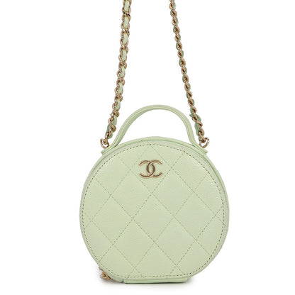 CHANEL Matelasse ChainShoulder Bag Light GreenAP2502 Caviar Leather