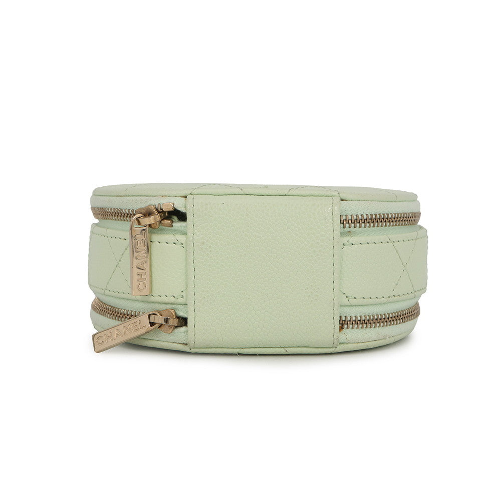 CHANEL Matelasse ChainShoulder Bag Light GreenAP2502 Caviar Leather