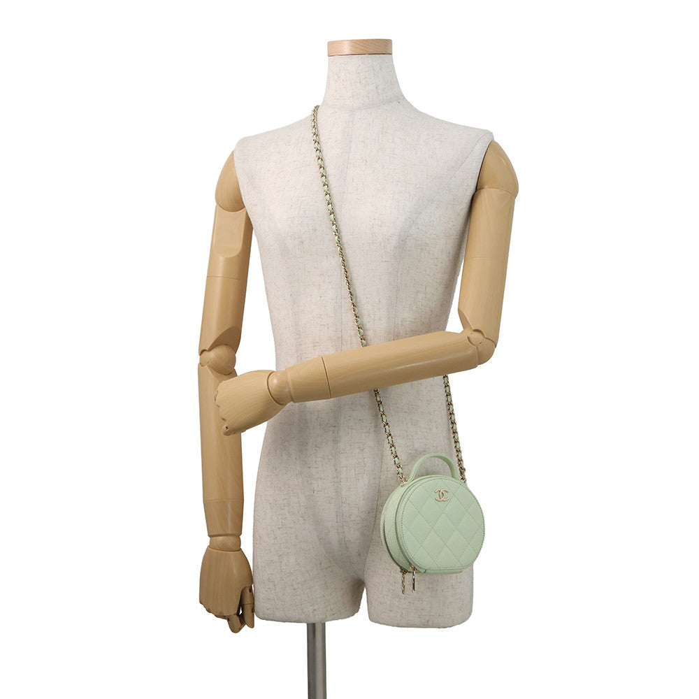 CHANEL Matelasse ChainShoulder Bag Light GreenAP2502 Caviar Leather