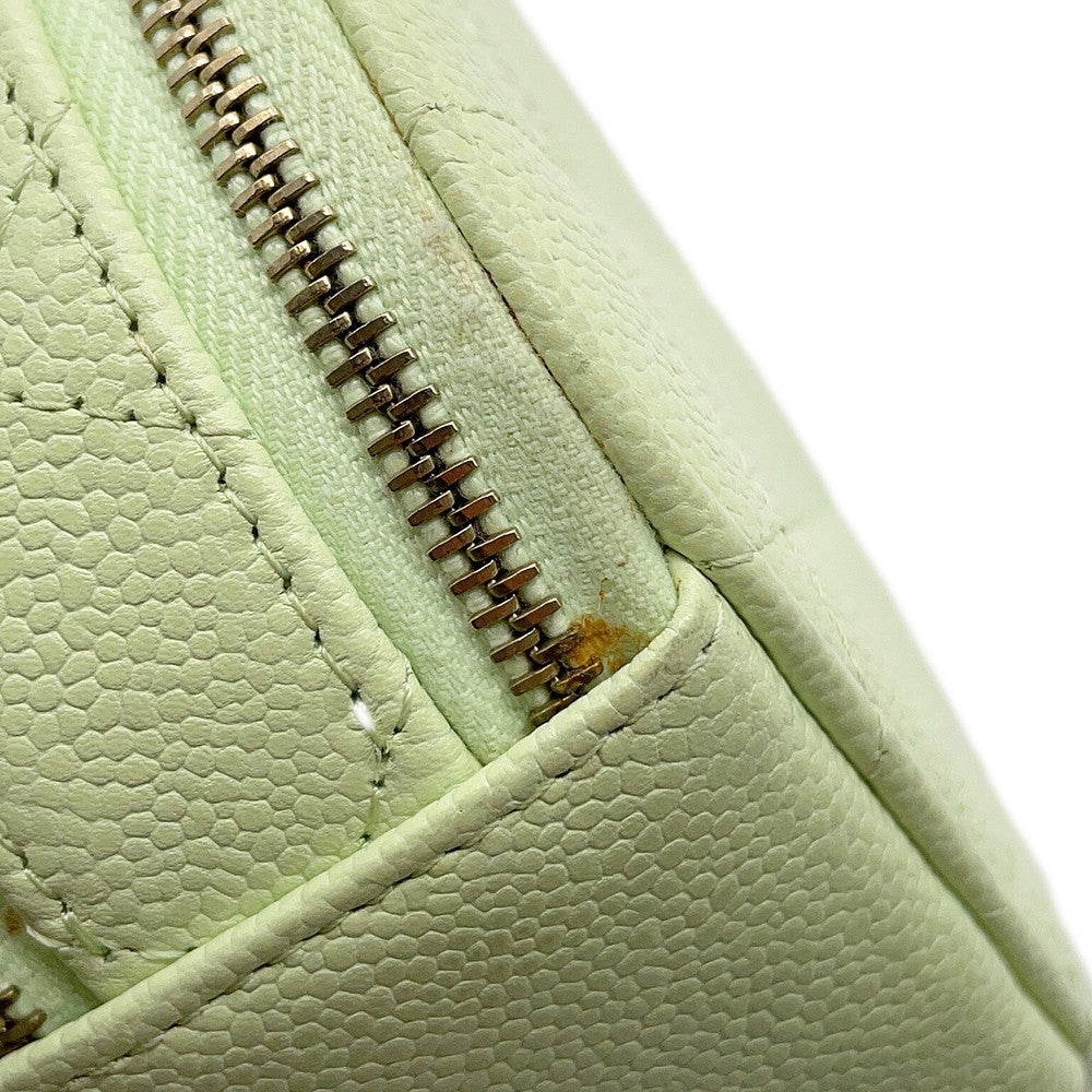 CHANEL Matelasse ChainShoulder Bag Light GreenAP2502 Caviar Leather