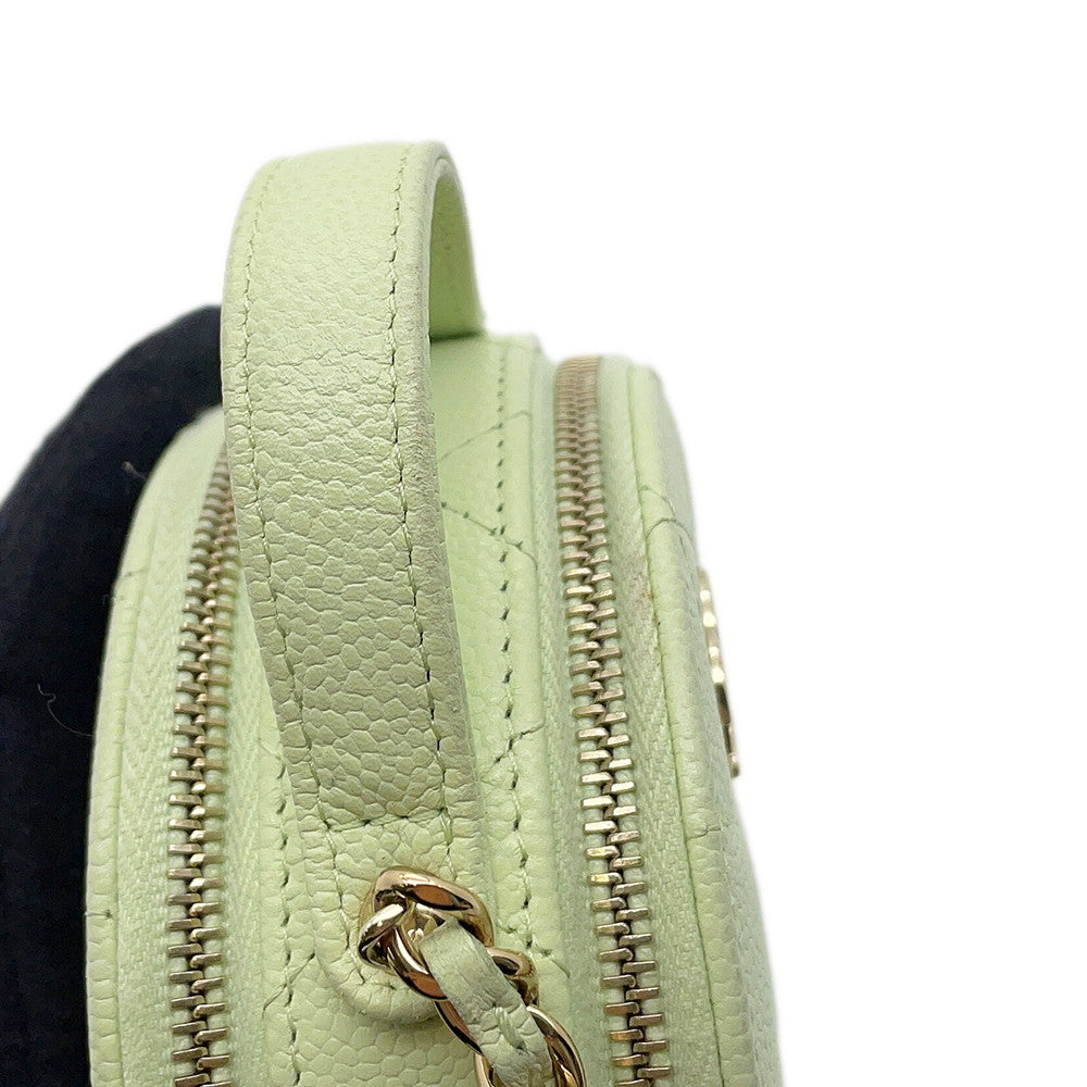 CHANEL Matelasse ChainShoulder Bag Light GreenAP2502 Caviar Leather