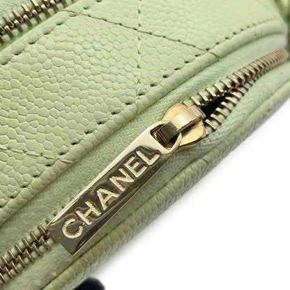 CHANEL Matelasse ChainShoulder Bag Light GreenAP2502 Caviar Leather