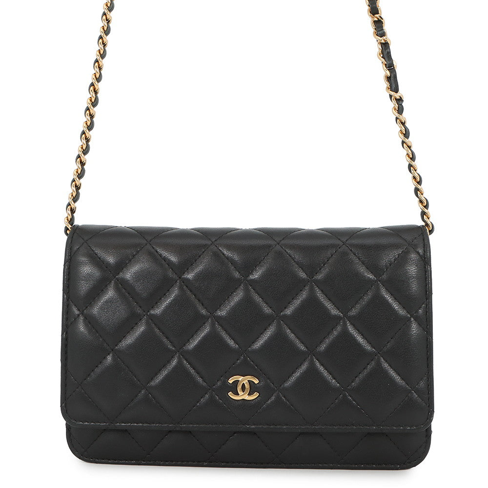 CHANEL Classic Matelasse Chain Wallet BlackAP0250 Lambskin