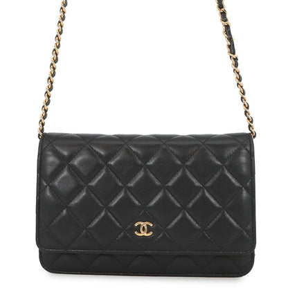 CHANEL Classic Matelasse Chain Wallet BlackAP0250 Lambskin