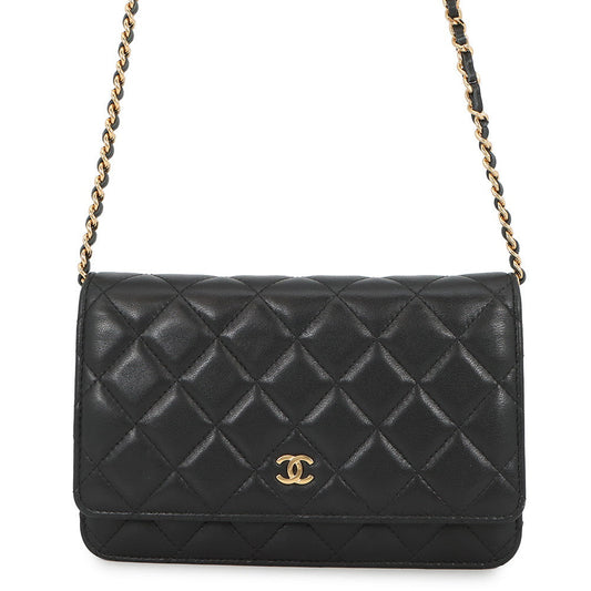 CHANEL Classic Matelasse Chain Wallet BlackAP0250 Lambskin