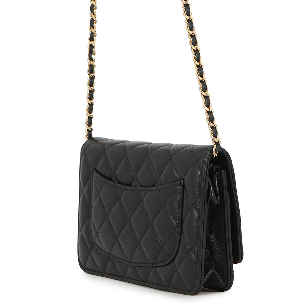 CHANEL Classic Matelasse Chain Wallet BlackAP0250 Lambskin