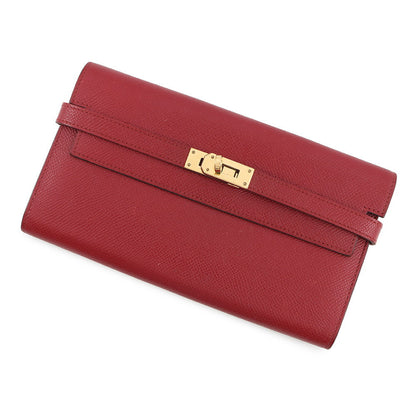HERMES Kelly wallet long Rouge Grenat Epsom