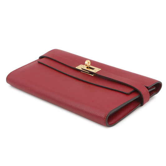 HERMES Kelly wallet long Rouge Grenat Epsom