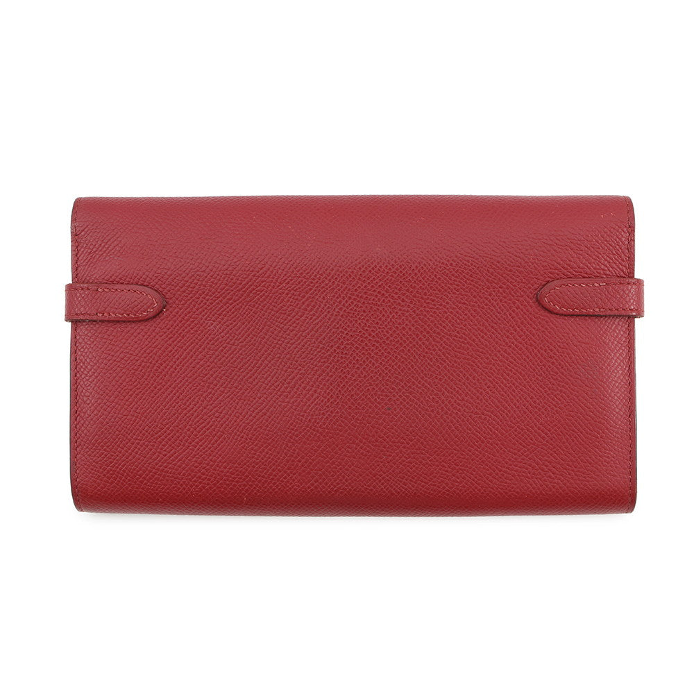 HERMES Kelly wallet long Rouge Grenat Epsom