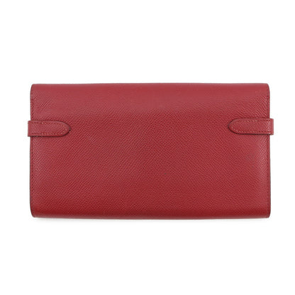 HERMES Kelly wallet long Rouge Grenat Epsom