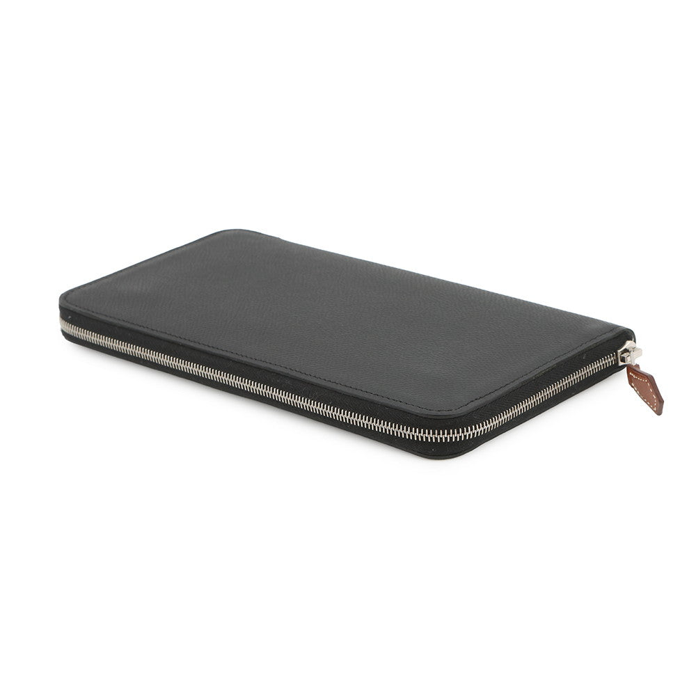 HERMES azap silk in long Black Epsom