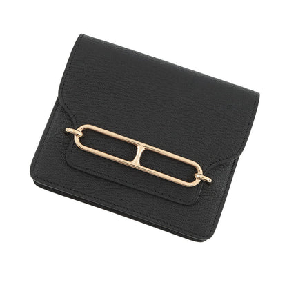 HERMES Roulis Roulis Slim Black Chevre Myzore Goatskin