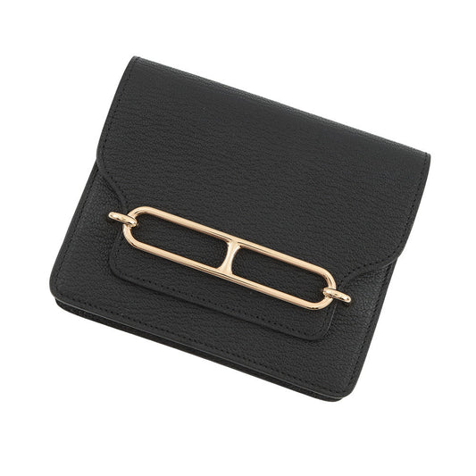 HERMES Roulis Roulis Slim Black Chevre Myzore Goatskin