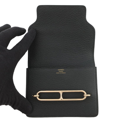 HERMES Roulis Roulis Slim Black Chevre Myzore Goatskin