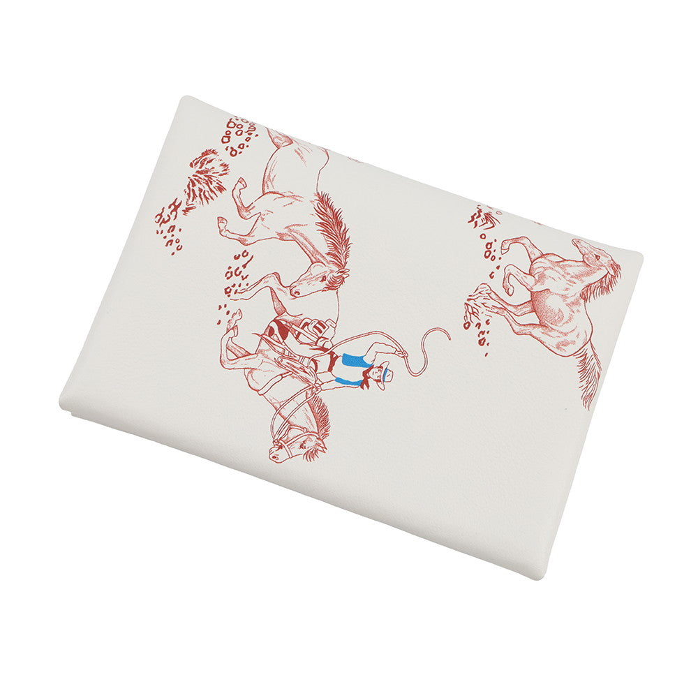 HERMES Calvi Duo Les Mustangs Blanc Swift Leather