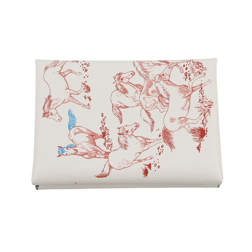 HERMES Calvi Duo Les Mustangs Blanc Swift Leather