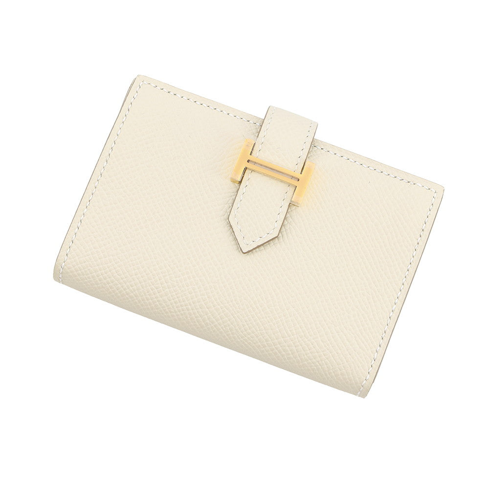 HERMES Bear Card Case Craie Epsom