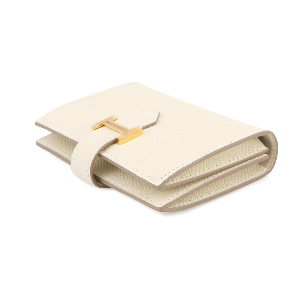 HERMES Bear Card Case Craie Epsom