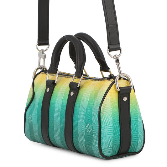 LOUIS VUITTON Keepall Green/YellowM59949 Damier stripe Size XS