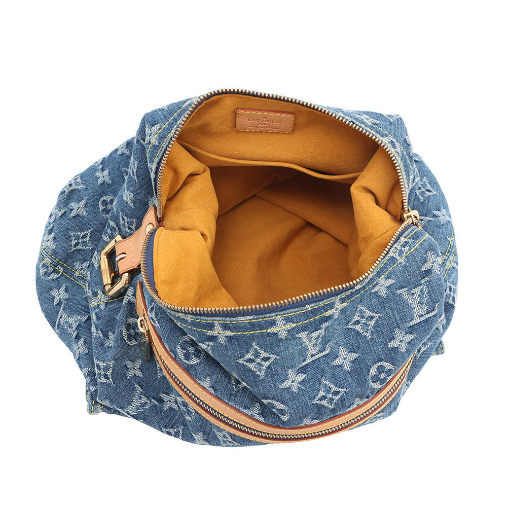 LOUIS VUITTON Baggy Blue/YellowM95048 Monogram Denim Size GM