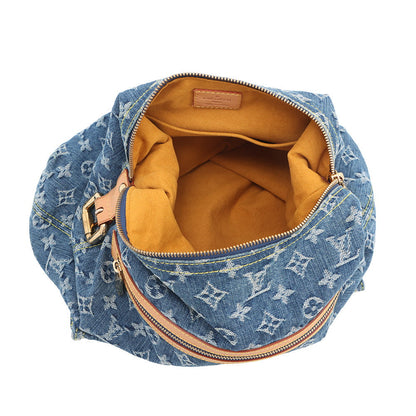 LOUIS VUITTON Baggy Blue/YellowM95048 Monogram Denim Size GM